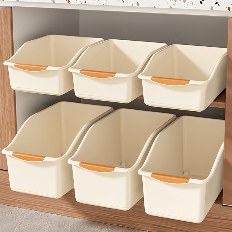 日本厨房收纳盒带轮橱柜整理盒子