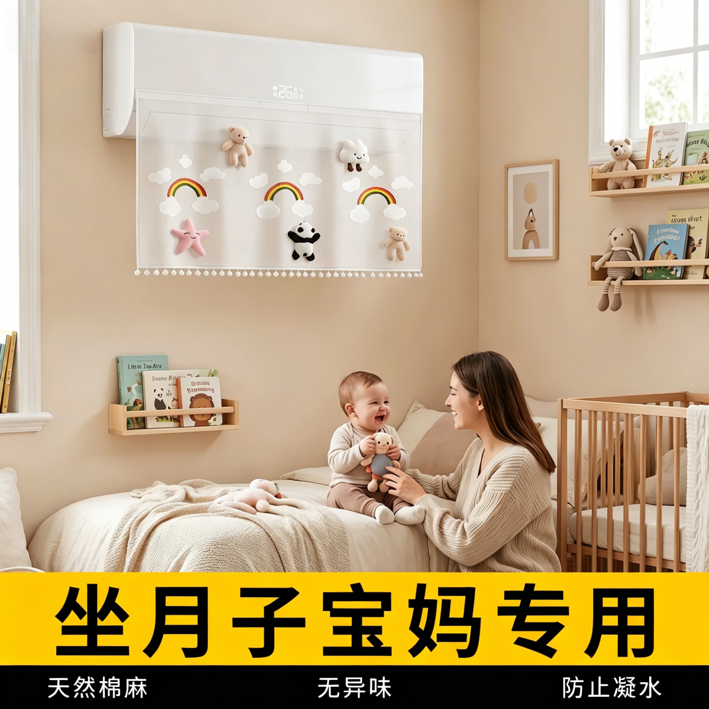 空调挡风帘防直吹2026新款挂机式格力坐月子通用高级感防尘罩遮布