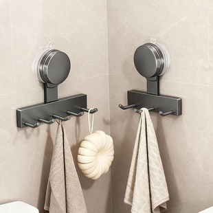 吸盘浴室挂钩免打孔强力承重卫生间门后毛巾衣帽粘钩墙上壁挂衣架