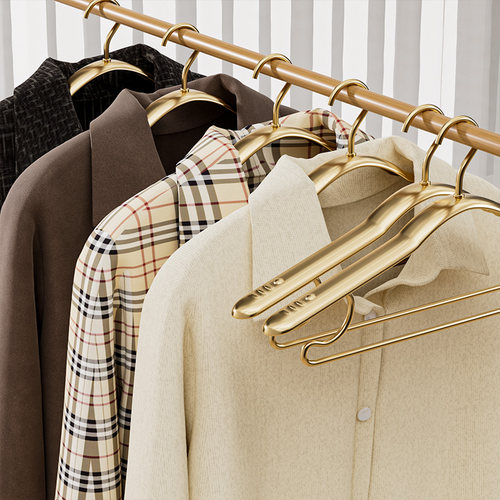 铝合金衣架轻奢金色挂衣架无痕晾衣架加粗加大家用挂衣太空铝衣撑