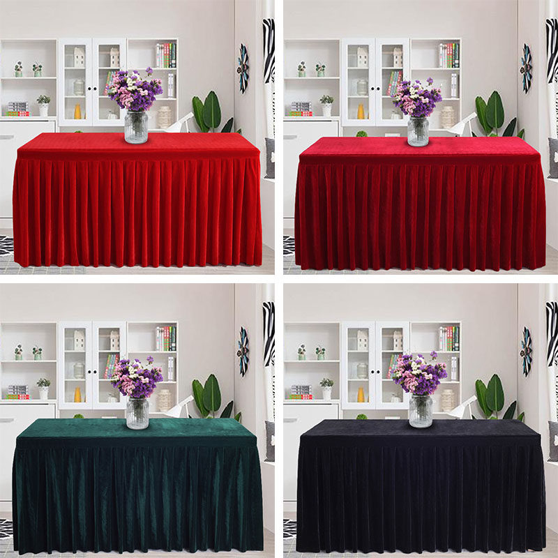 金丝绒红色办公商务婚庆桌布