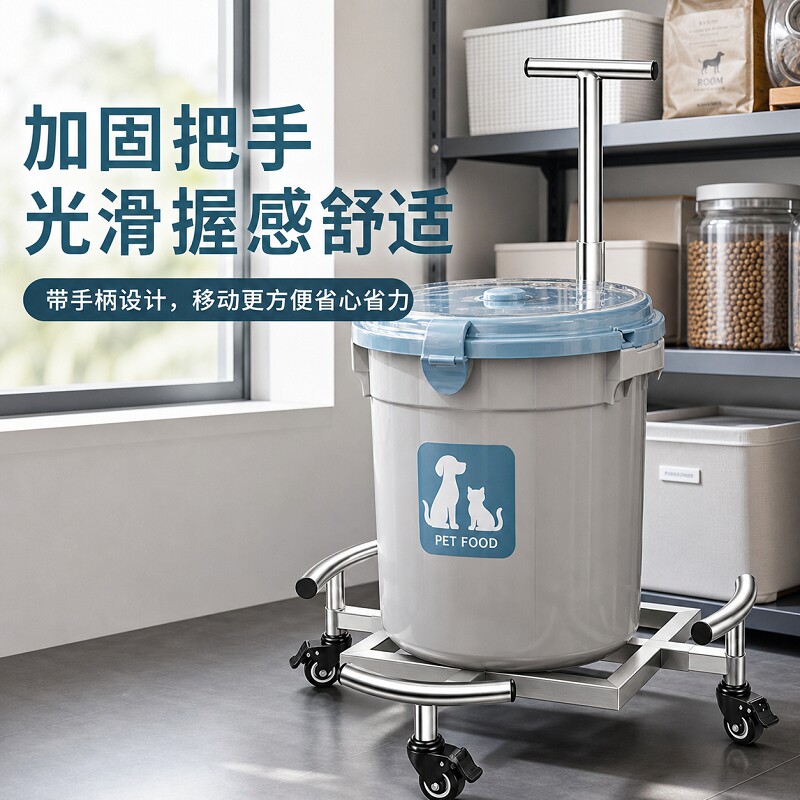 简约便捷不锈钢带轮移动托盘推车图片