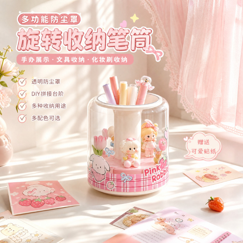 可旋转多功能盲盒笔筒收纳盒图片