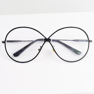 热销琪妍傅首尔同款 圆形大圆 眼镜框近视有度数防蓝光框架黑框个性