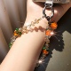 网红挂件挂绳 时尚 柿柿如意水晶串珠手机挂链新中式 手腕挂绳短款