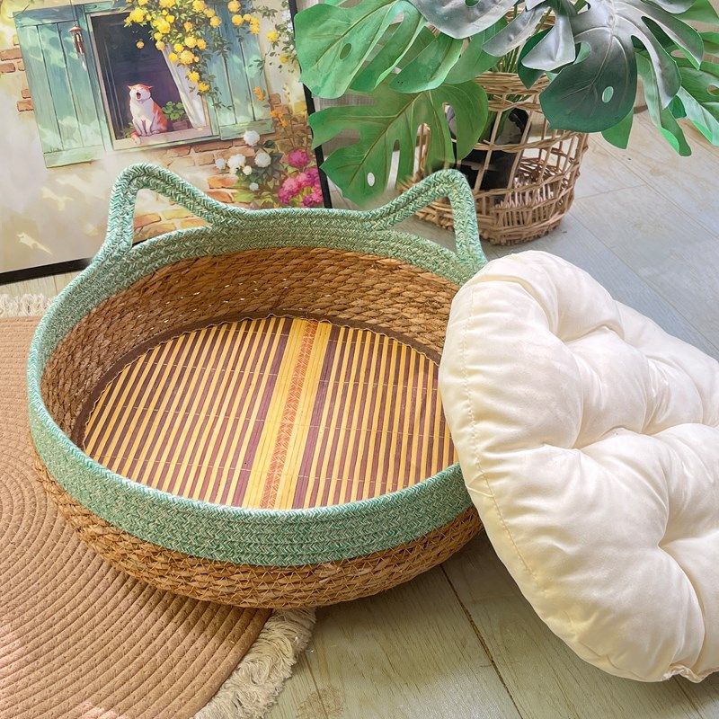 猫窝四季通用可拆洗藤编猫窝猫咪睡窝垫子小猫编织安全感窝宠物床,宠物/宠物食品及用品,猫窝/屋/帐篷/沙发,淘宝优惠券,粉丝福利购,淘宝优惠卷