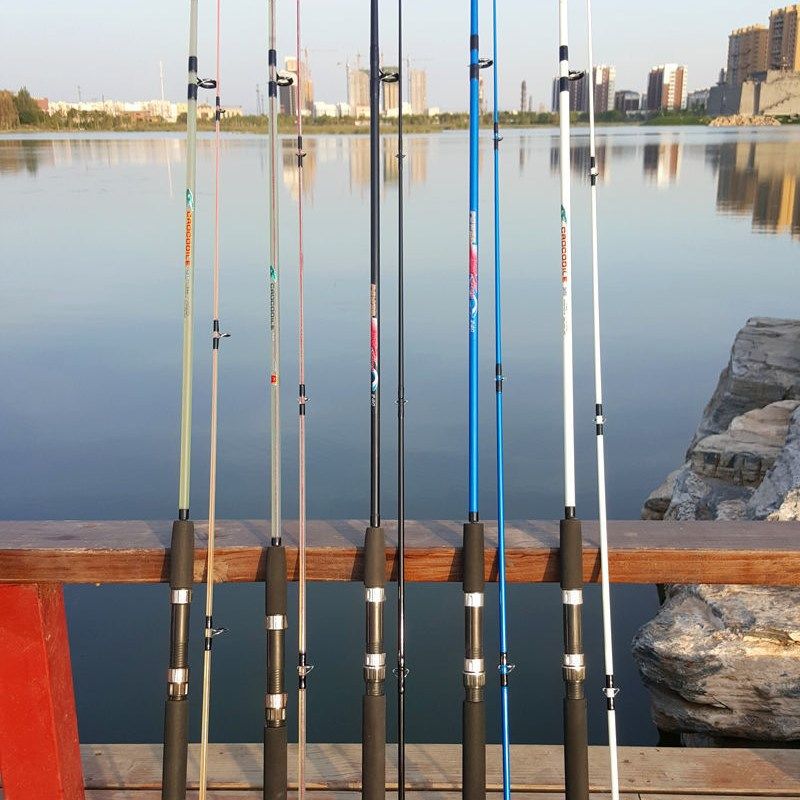 特价实心路亚竿海竿套装抛竿甩杆M调并继竿直柄钓鱼竿玻璃钢鱼竿