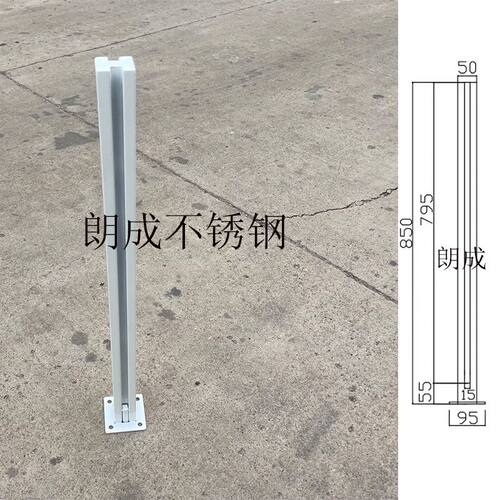 304不锈钢卡槽立柱玻璃免打孔楼梯扶手阳台平台不锈钢护栏固定玻