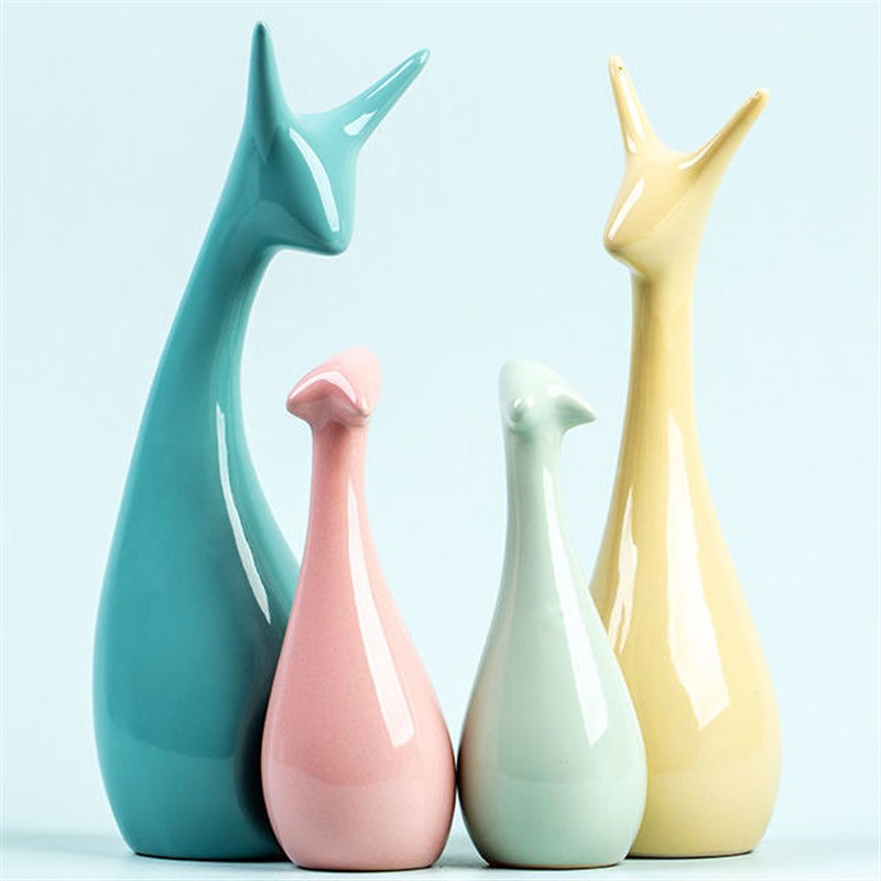 小摆件家居装饰创意客厅电视玻璃酒柜办公室玄关高档轻奢鹿工艺品