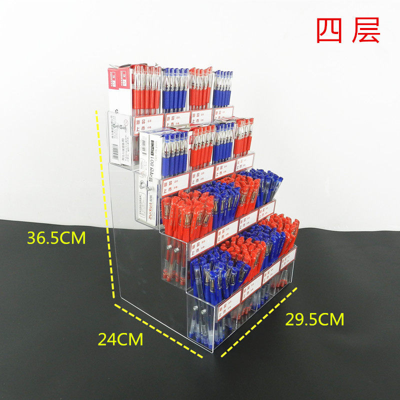 笔架文具店展示架阶梯宝塔笔架柜台亚克力透明笔架透明手账本册架