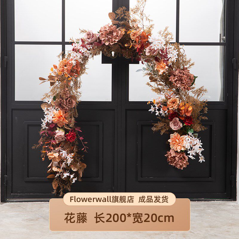 彷真花藤装饰门框镜子边缘装饰藤蔓空调管道遮丑藤条美化花艺装饰