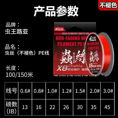 虫丝路亚PE线专用8编超顺滑强拉力大力马钓鱼150米主线路亚