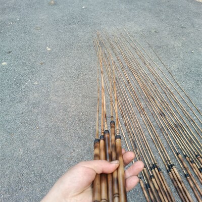 古法纯手工箭竹竹子微物鱼竿小物竿碳化防腐溪流池塘路亚竹子鱼竿