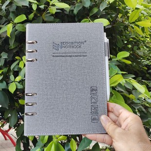 展会记录本展会记事簿展会名片笔记本可备注名片笔记本PU压印封面