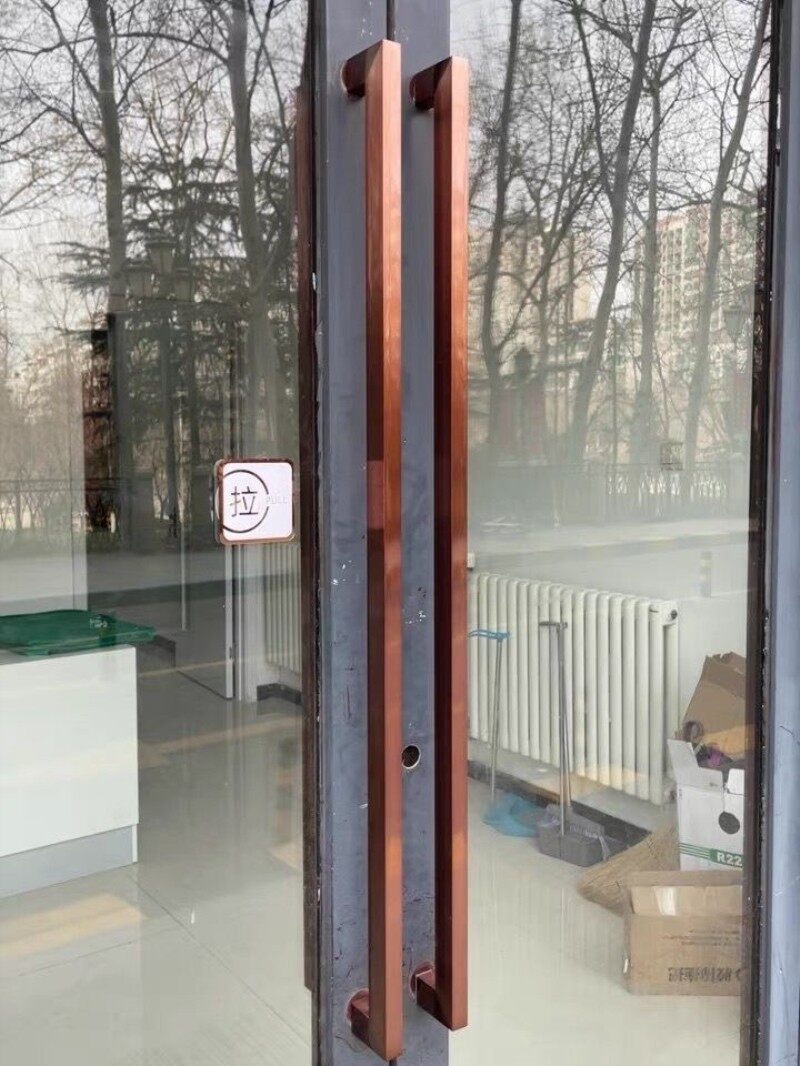 拉丝玫瑰黑玫瑰金不锈钢无双弯拐角大木门黑钛金有框指纹钛金色