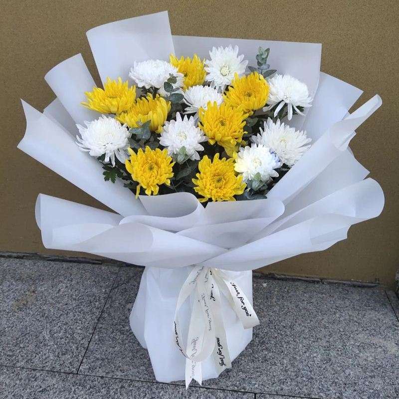母亲节鲜.花束清明节扫墓祭奠祭祀悼念菊花追悼束速递同城珠海东