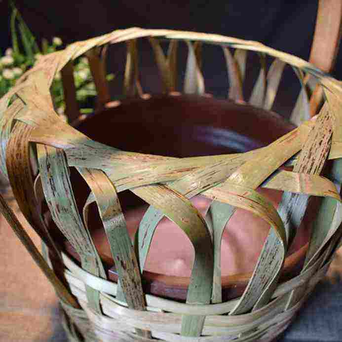 高档竹编复古老式烤火笼取暖烘火篮炭火兜老人手提怀炉烘笼子实用