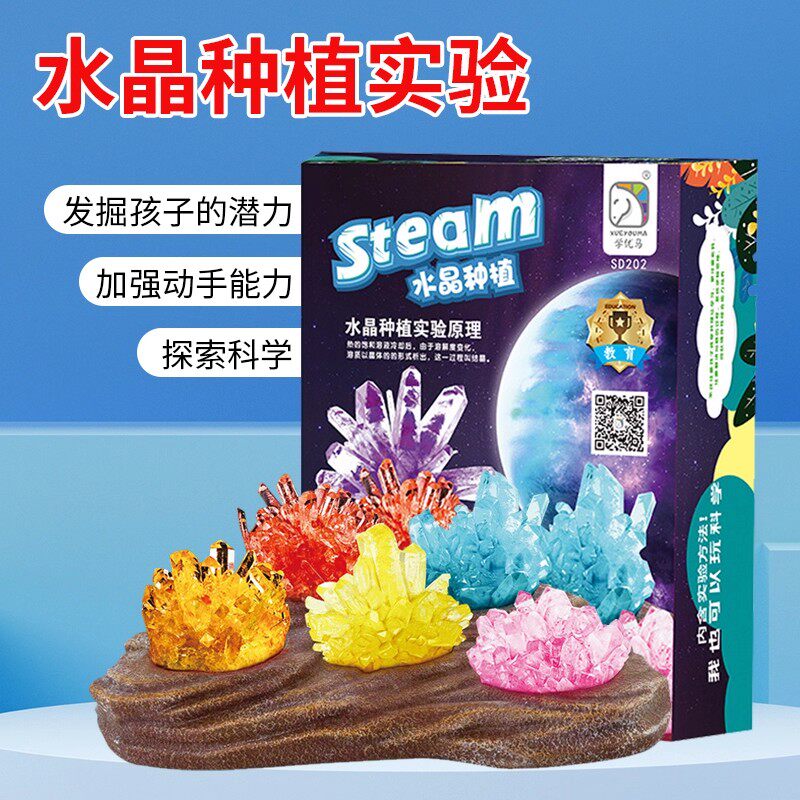 科学区手工制作DIY自种水晶生长幼儿园实验室角投放材料探索教具