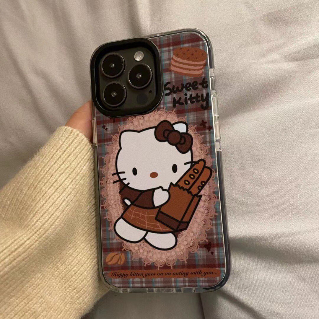 复古凯蒂猫适用苹果15promax手机壳适用iphone14pro半包13软xsmax