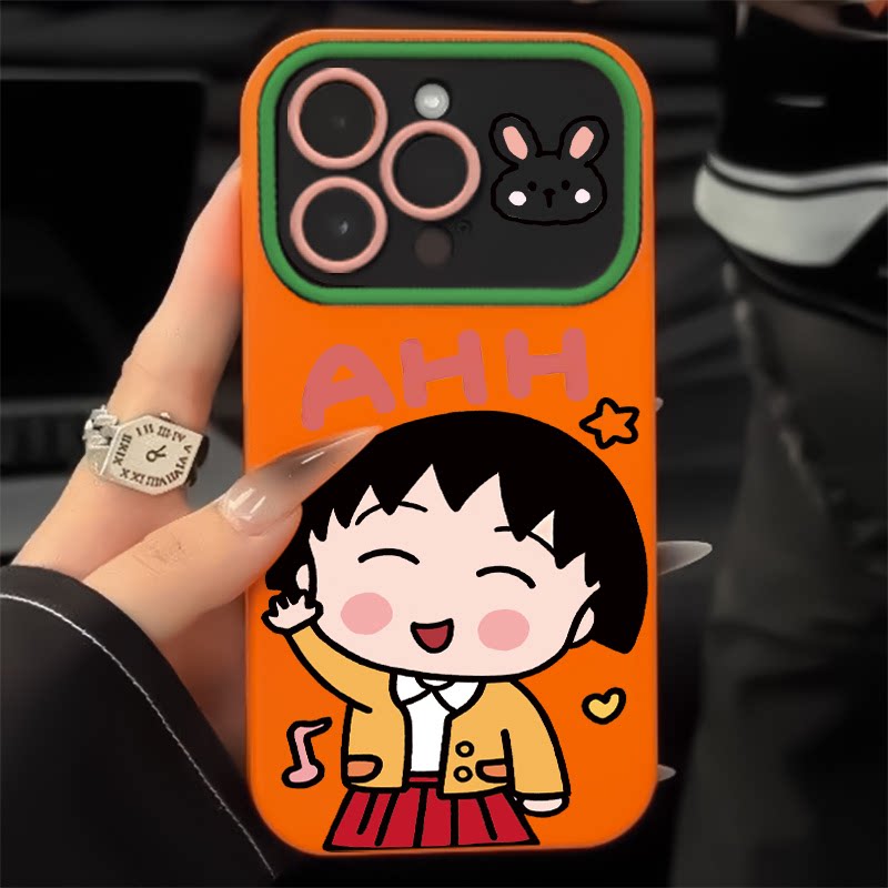 适用苹果15promax手机壳新款iphone14高级感13pro视窗12樱桃小丸子11卡通8plus可爱7创意x全包xs女Ultra套max