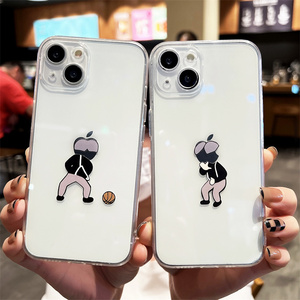 适用于苹果14promax手机壳新款iphone13小黑子11pro爱坤12蔡徐坤8plus坤哥7男生x透明xs女款xr荔枝max保护套