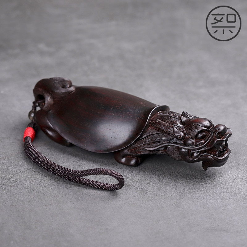 絮旧 龙龟摆件 印度小叶紫檀木雕工艺品雕刻小件家用客厅镇宅招财