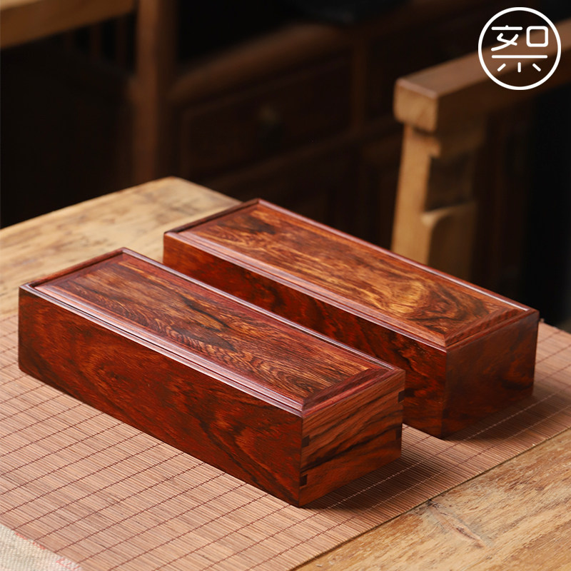 絮旧海南黄花梨推拉文盒首饰盒一堆降香黄檀摆件盒子香枝木老料子