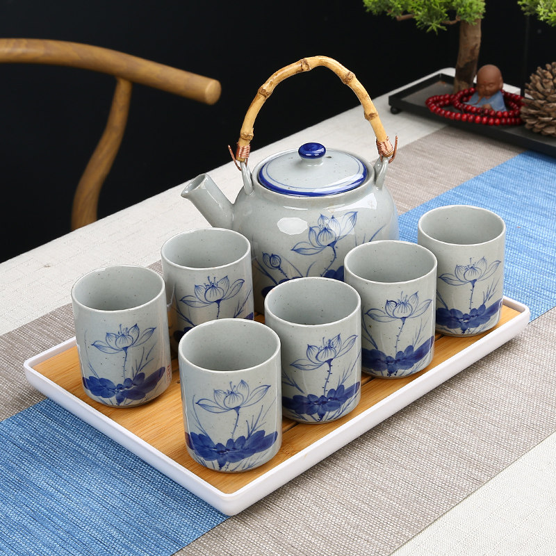 陶瓷手绘复古提梁壶功夫茶具