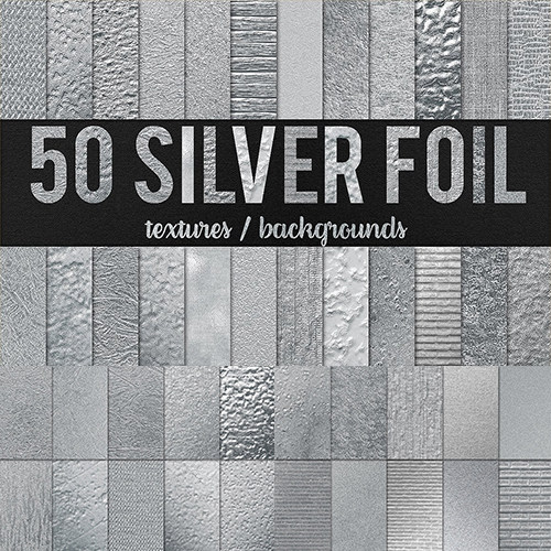 50p高清银色银箔烫银纹理背景底纹覆盖反光肌理jpg图片ps设计素材