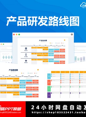 产品研发线路图表项目管理进度流程信息图表进度分析规划PPT模板