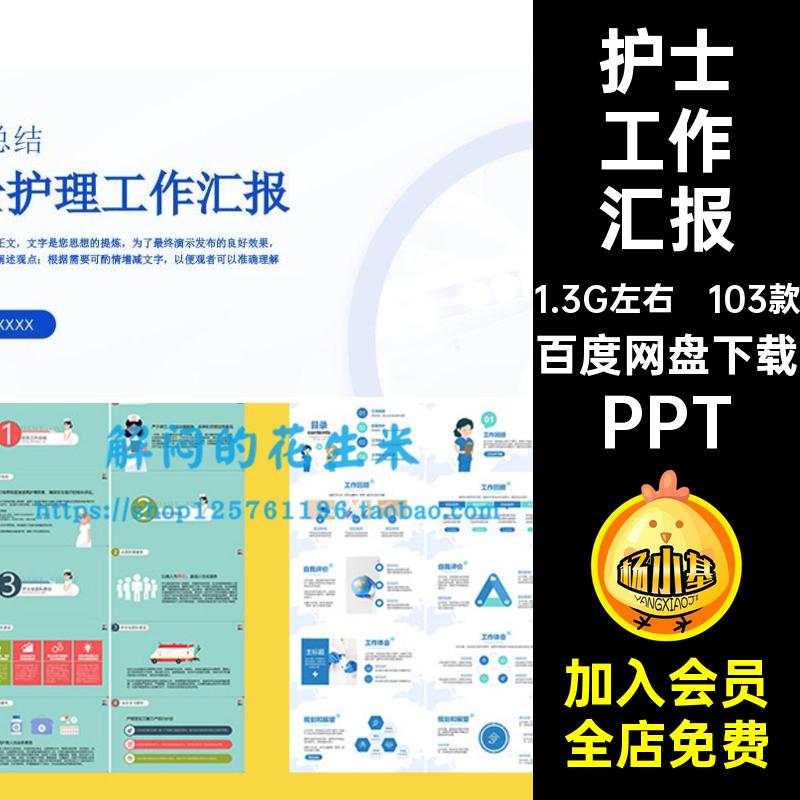 护士工作汇报PPT模板ppt年终总结护理部年度计划护士长述职报告