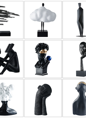 树脂/金属简约现代样板间摆件