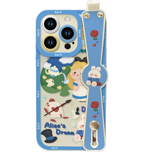 童话梦境适用华为mate50手机壳mate40/30/20pro新款腕带p70/60/50液态硅胶nova10防摔Nova9/8/7pro支架女畅享