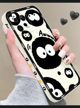 创意黑色煤球适用小米13手机壳mi12/14pro可爱xm10液态硅胶MI9/8/6超薄防摔11新款全包镜头12sultra网红女套