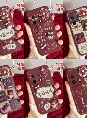 旋转公仔一加11手机壳发财花花1+10pro秋冬1+9RT液态硅胶1+ace2新款女1+8/7pro高级感oneplus十小众PRO保护套