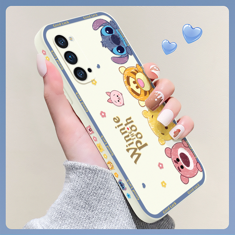 opporeno4手机壳卡通液态硅胶