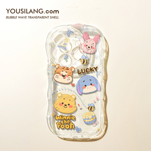 14plus保护套11pro创意xsmax透明xr硅胶8plus气泡波浪女 可爱卡通合集适用iphone14promax手机壳苹果15pro新款