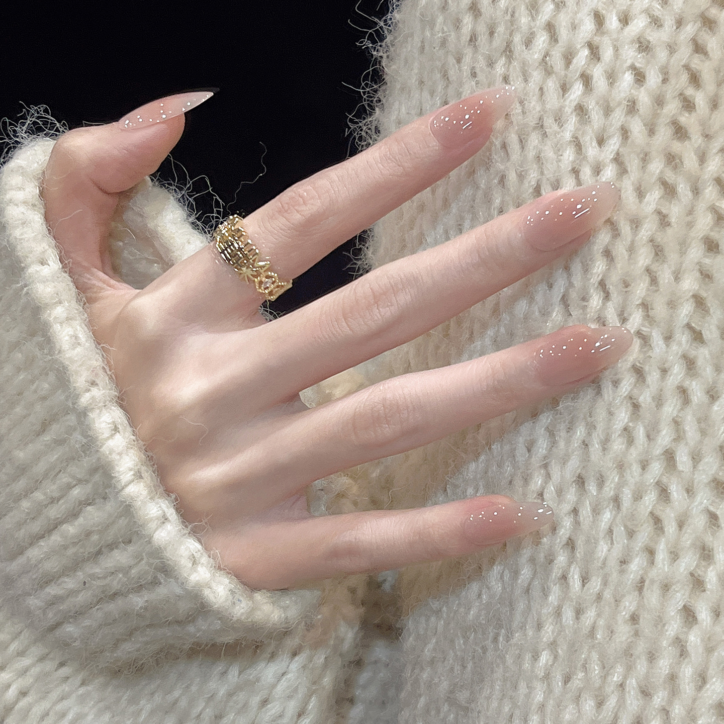 裸色纯欲简约高级感百搭美甲贴片