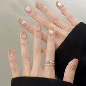 猫眼显白小众清新款 纯手工定制穿戴甲高质量2026新款 短款 奶油芭乐