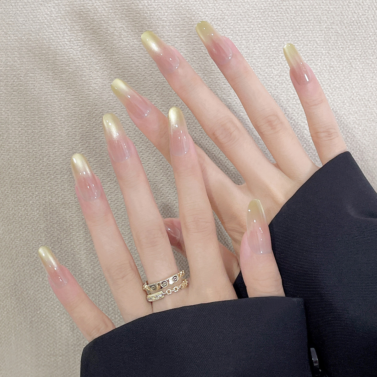 纯手工穿戴款美甲中长款裸色渐变显白猫眼2026新款高级感逐梦精灵,彩妆/香水/美妆工具,穿戴甲/甲片,淘宝优惠券,粉丝福利购,淘宝优惠卷