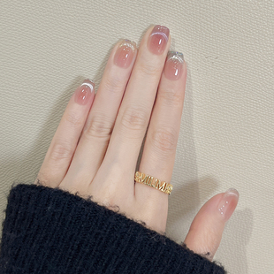 纯手工定制穿戴甲2026新款 猫眼显白美甲A330 高级感多巴胺渐变法式