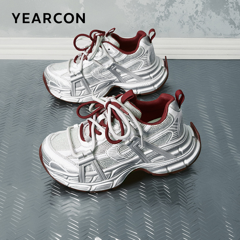 意尔康女鞋2025新款秋季老爹鞋女