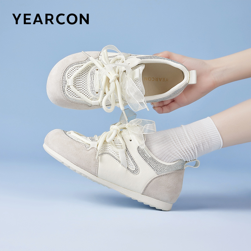 意尔康女鞋2025新款秋季德训鞋女