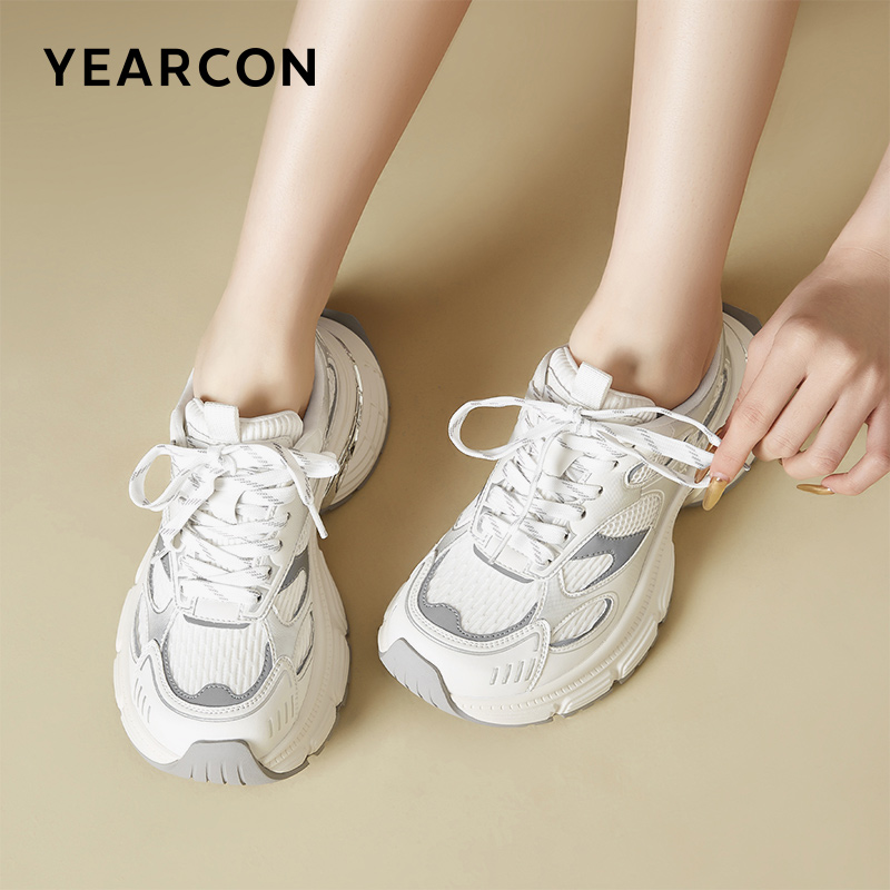 意尔康女鞋2025新款秋季老爹鞋女