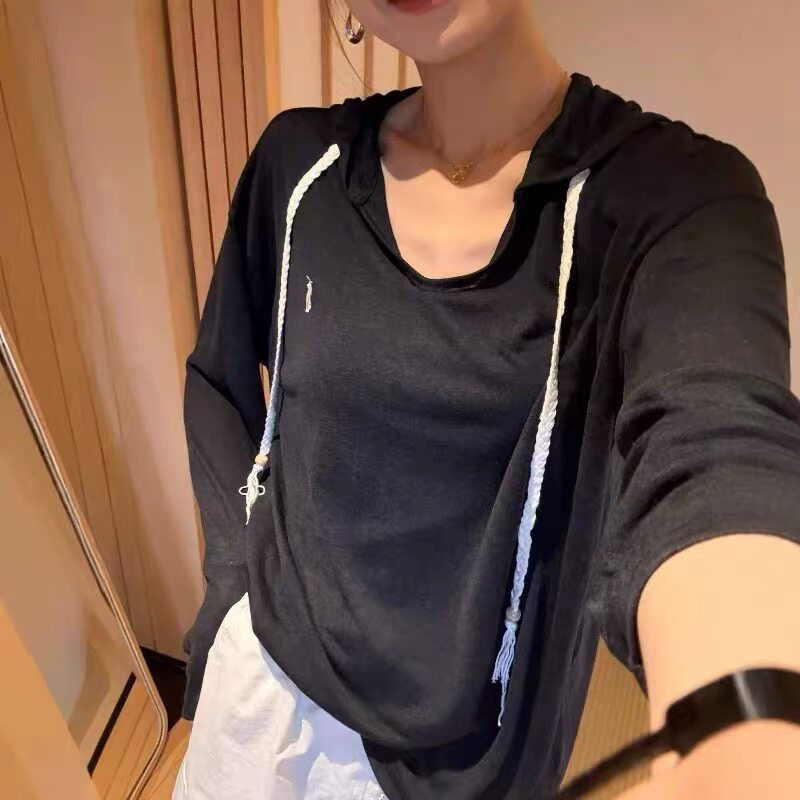 高品质来塞尔天丝连帽防嗮衣-8136