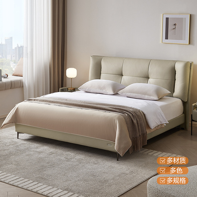 全友家居门店同款 92315A软包舒感布高箱储物布艺双人床1.5 1.8米