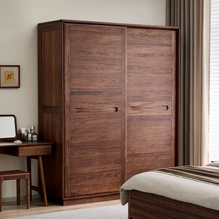 全友家居门店款 FU森林木语乌金 东方风 FU0001实木推拉二门衣柜