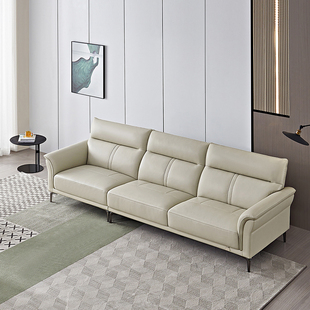 全友家居家具门店同款 22763A 真皮沙发进口头层牛皮直排一字型
