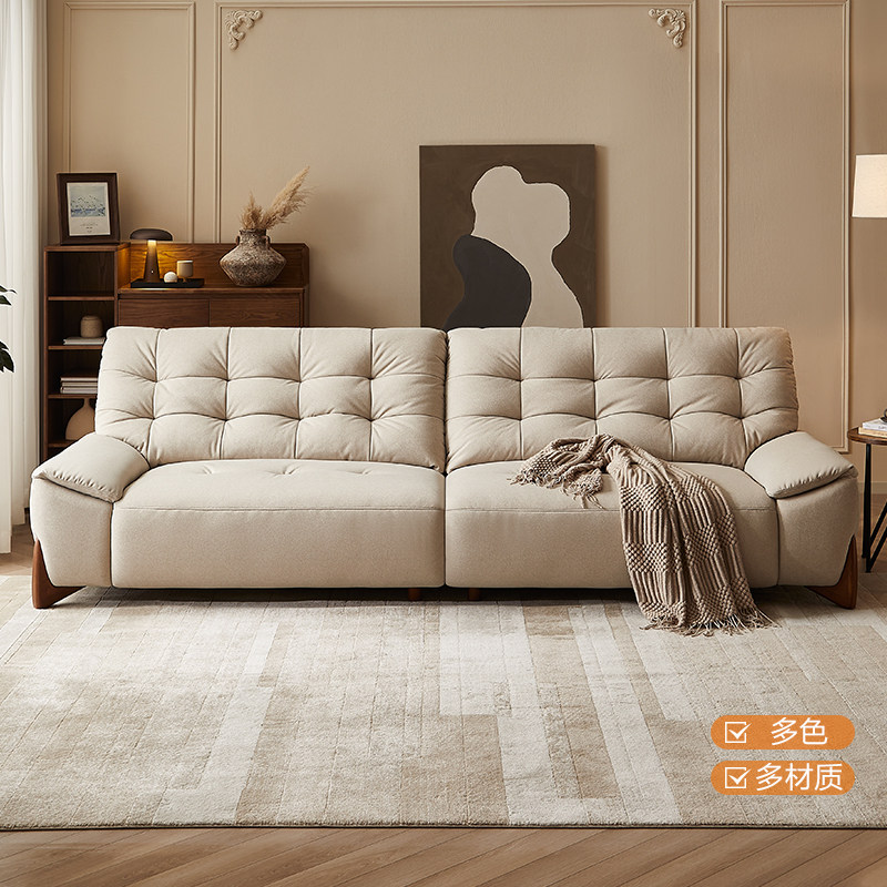 全友家居门店同款 布洛克 210017A 舒感布直排一字型布艺沙发