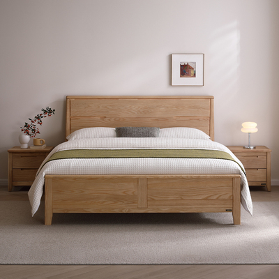 全友家居家具家私正品 拾木集系列 北欧 803303H 实木双人床1.8米